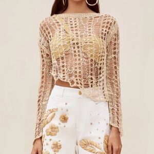 CULT GAIA Gill Crochet Coverup Top
